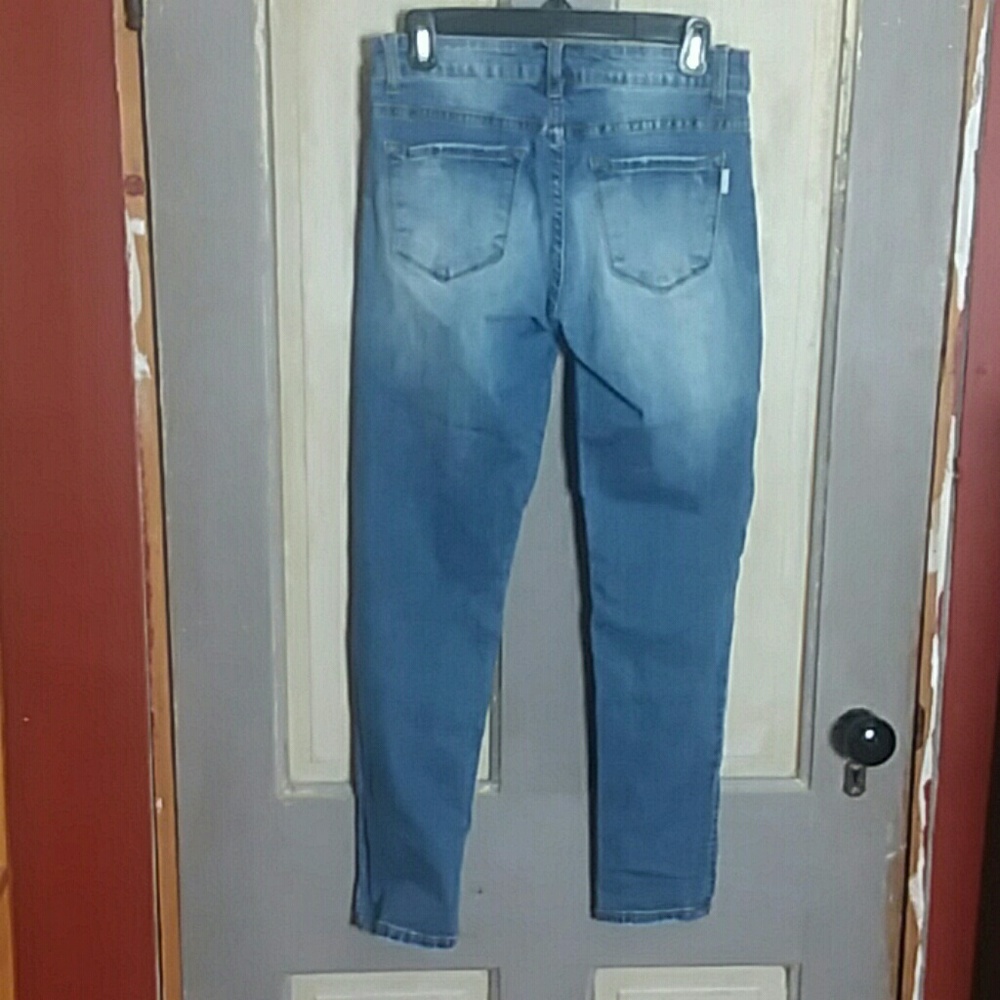 Nature Skinny Jeans Distressed Faded Knee Texture - Picture 4 of 6